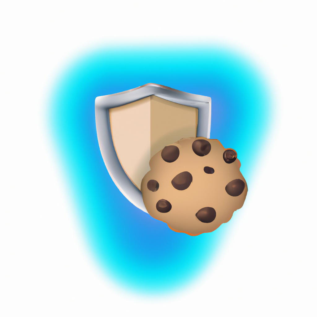 Cookie banner icon with shield, cookie, and padlock